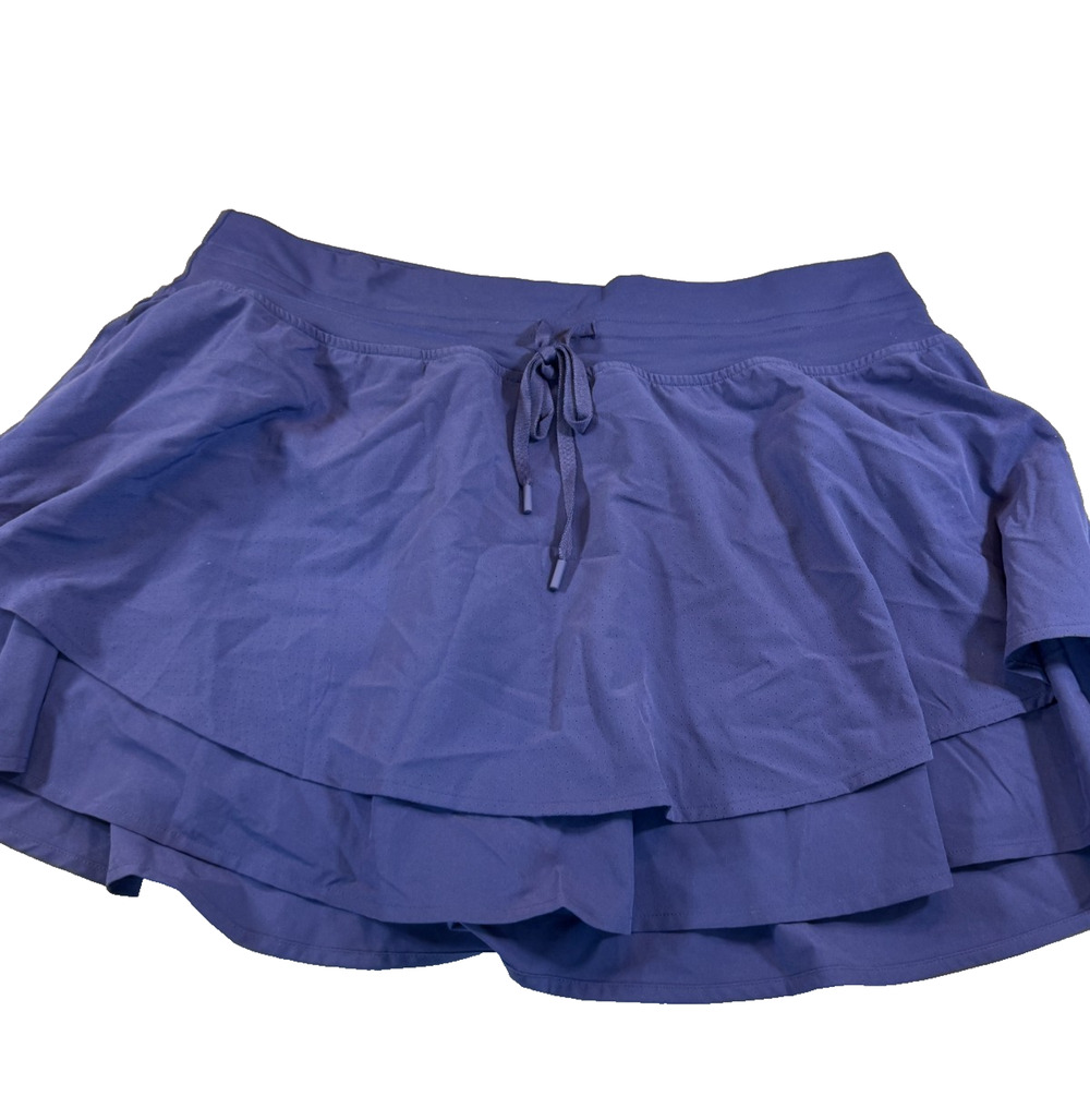 DSG Women’s Tiered Ruffle Athletic Skort Drawstring Tennis Running XXL Purple
